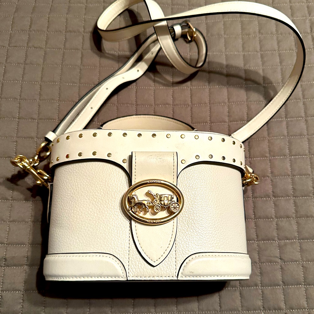 Coach Train Box Bag Cream Mint Condition